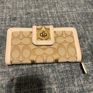 Coach Beige and Cream Women's Wallet